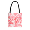 Good Vibes & Tan Lines Tote Bag — Pink Beachy Summer Tote