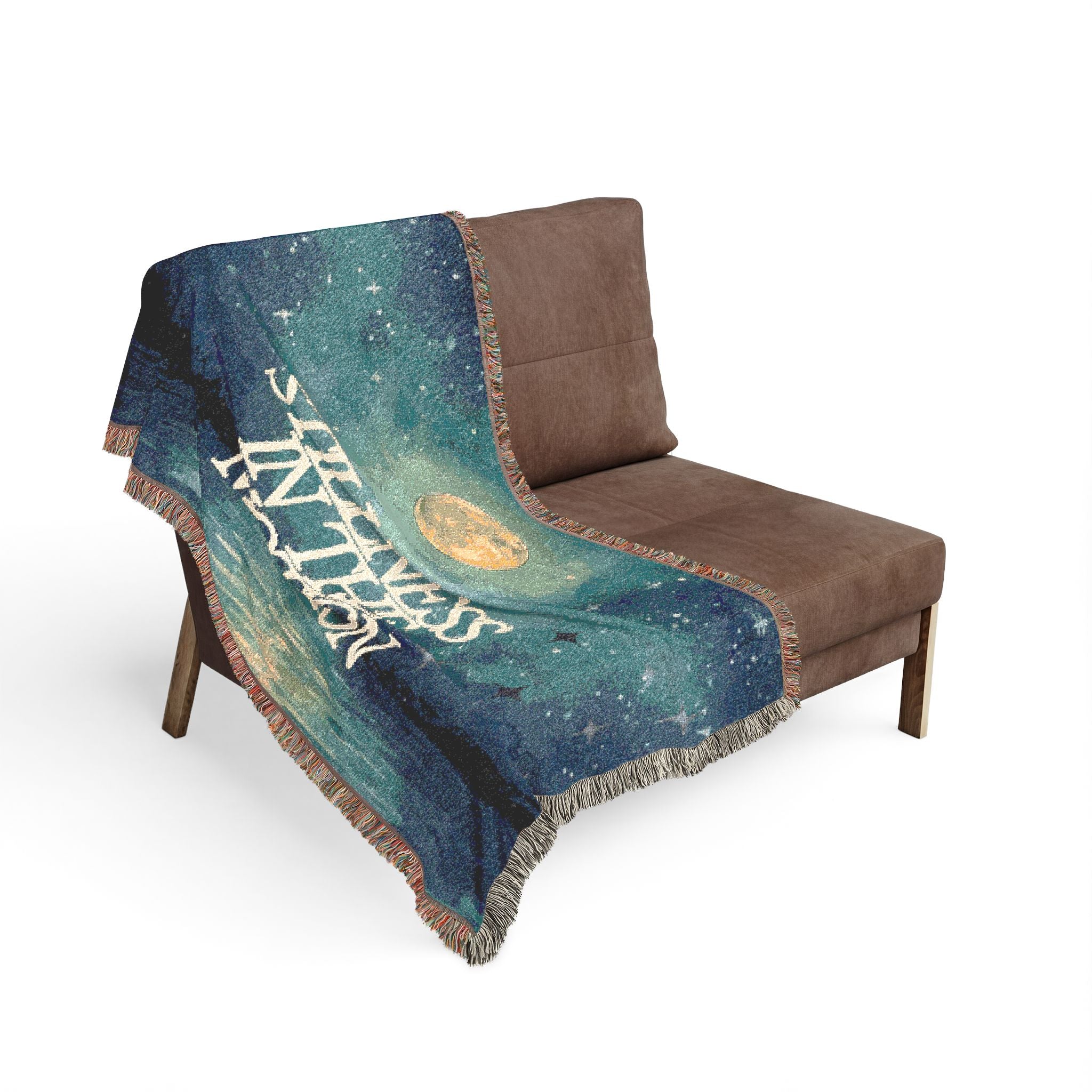 Woven Blanket — "Stillness in the Motion" Moonlit Throw for Meditation & Relaxation