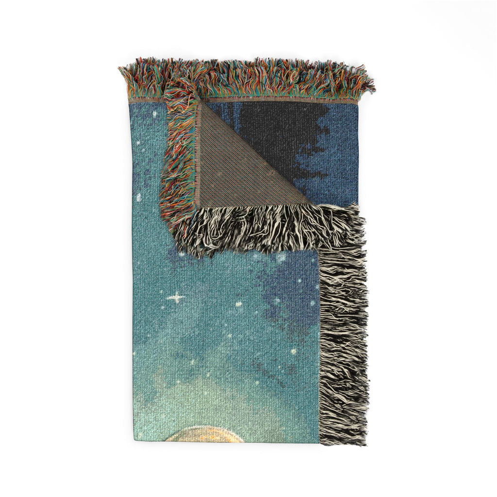 Woven Blanket — "Stillness in the Motion" Moonlit Throw for Meditation & Relaxation