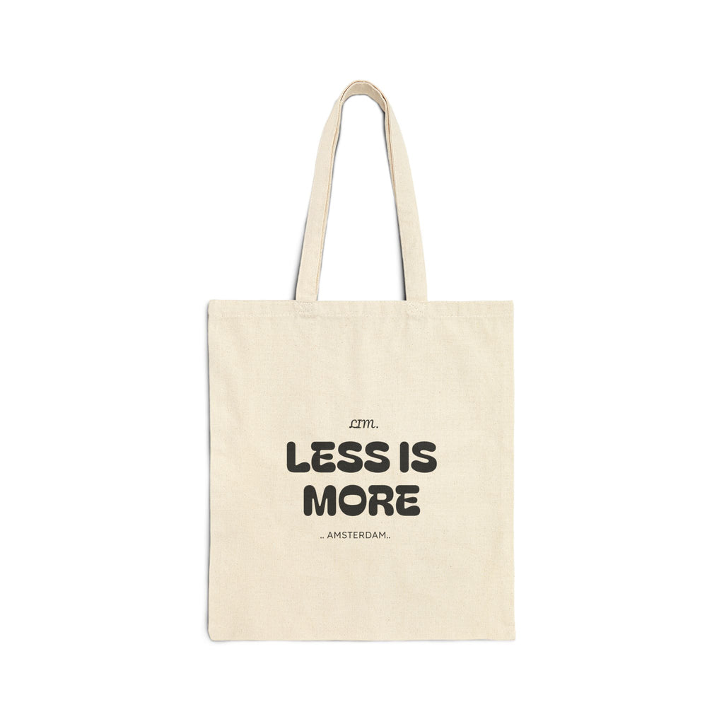 Canvas Tote Bag — 'Less Is More' Minimalist Amsterdam Cotton Shopper