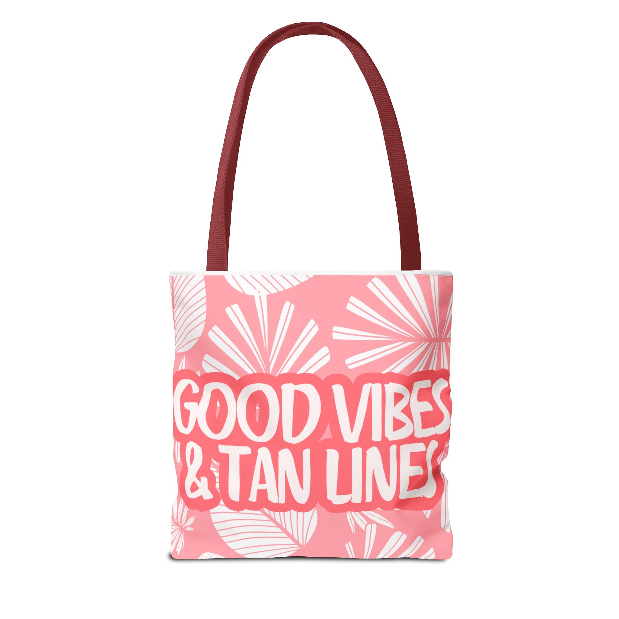 Good Vibes & Tan Lines Tote Bag — Pink Beachy Summer Tote