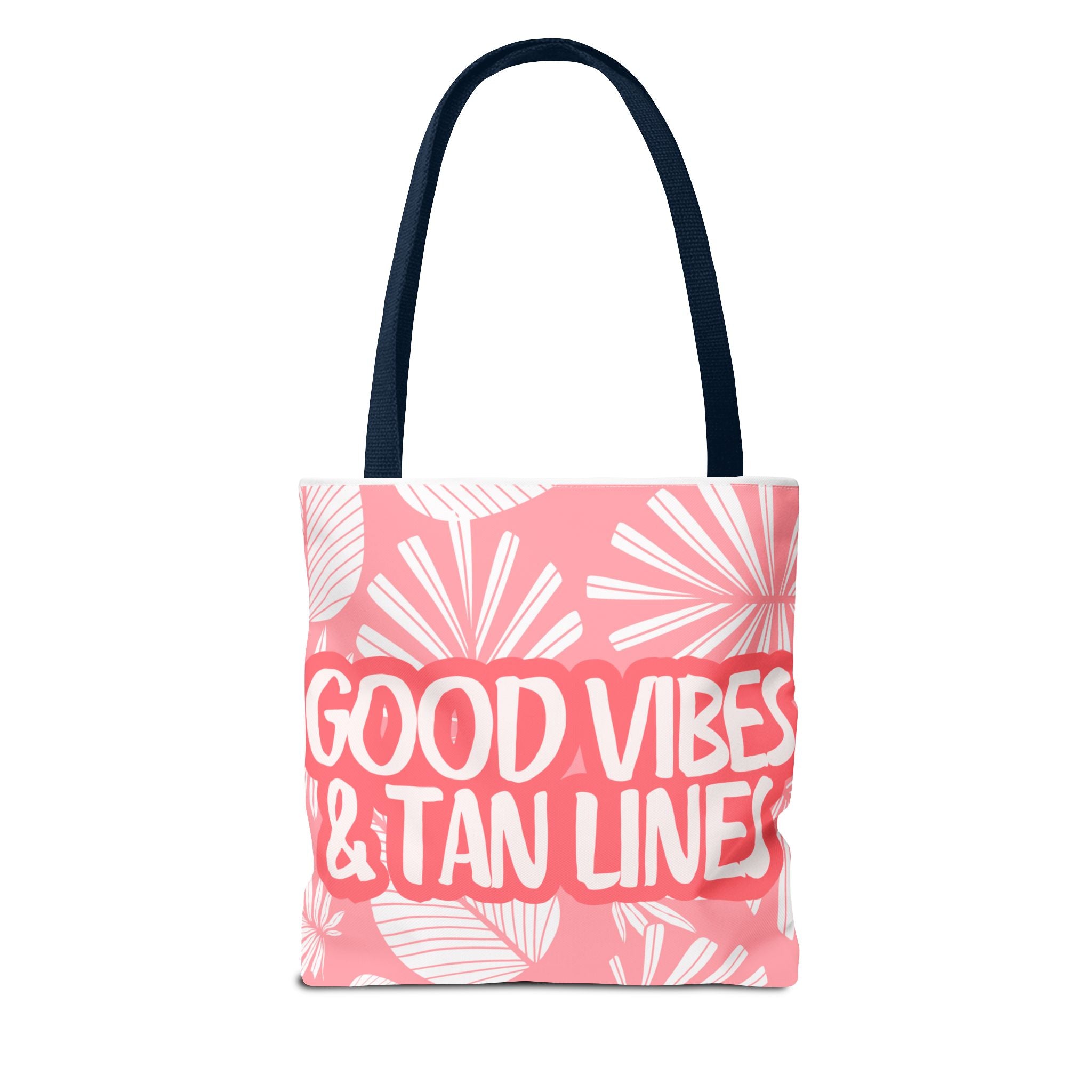 Good Vibes & Tan Lines Tote Bag — Pink Beachy Summer Tote
