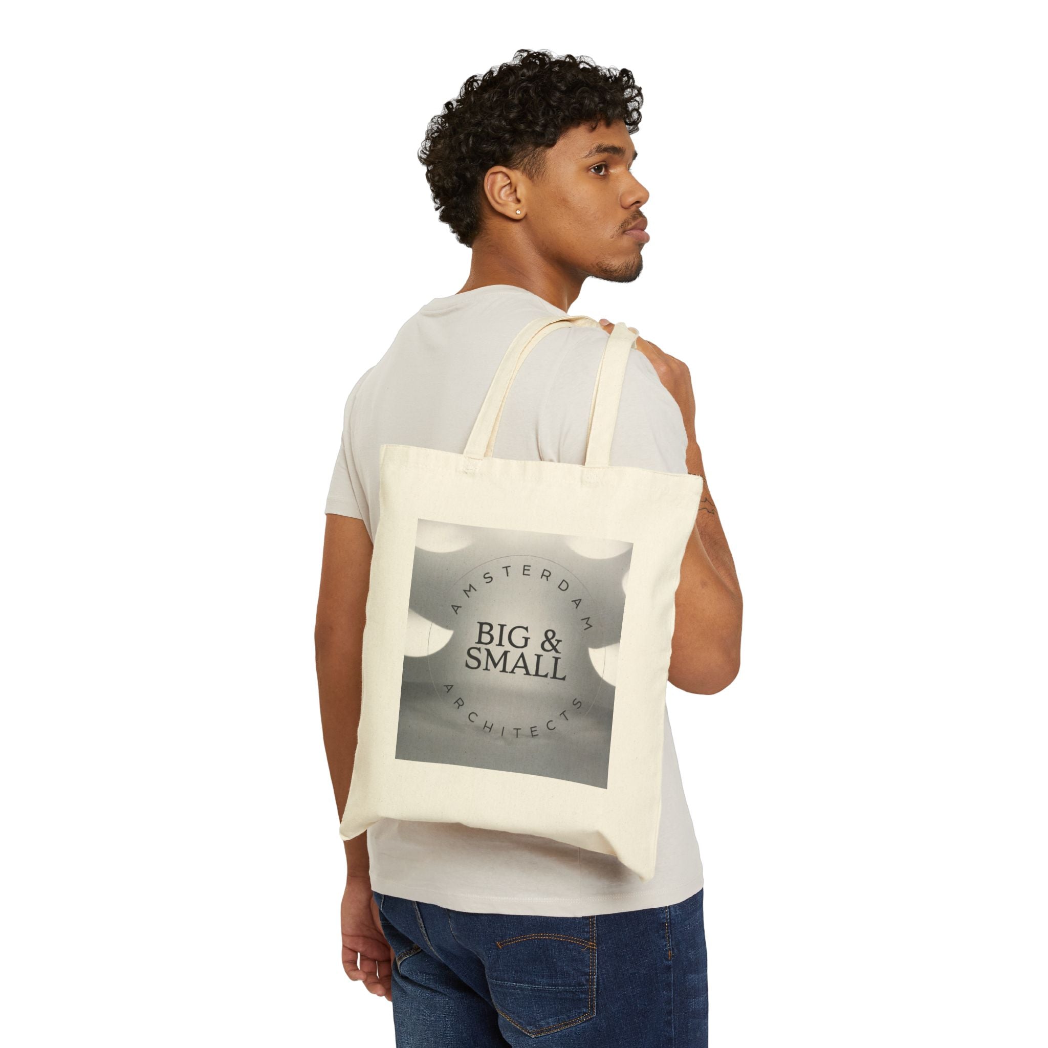 Canvas Tote Bag — 'Less Is More' Minimalist Amsterdam Cotton Shopper