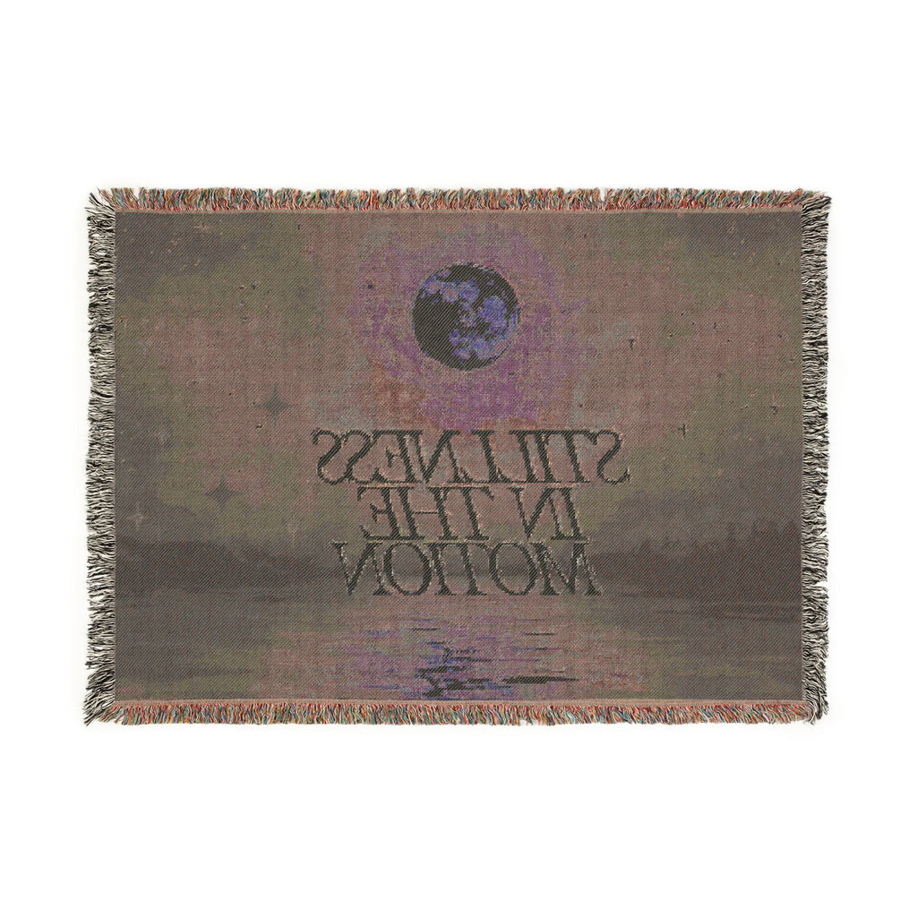 Woven Blanket — "Stillness in the Motion" Moonlit Throw for Meditation & Relaxation