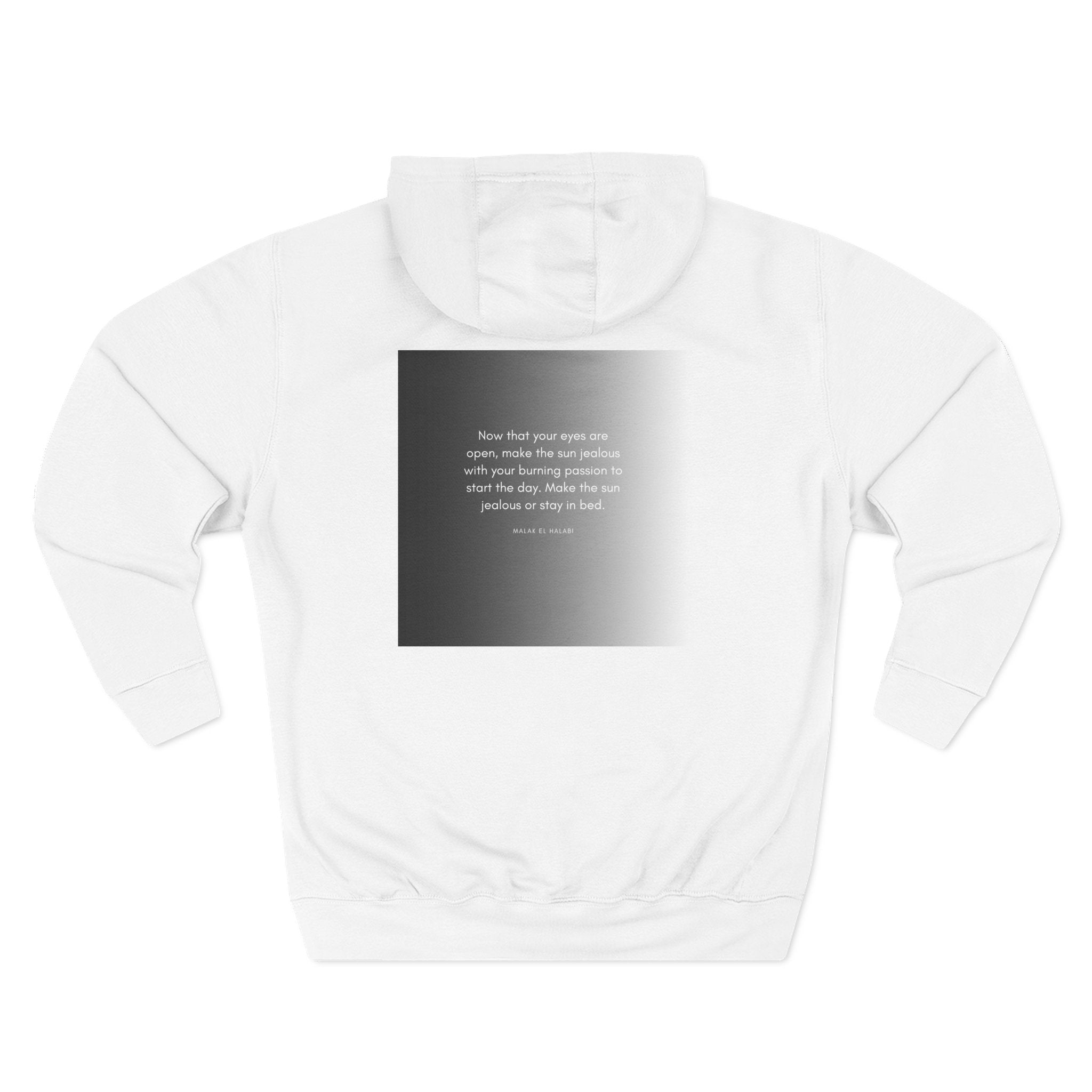 Three-Panel Fleece Hoodie — 'Big & Small Architects' Minimal Monochrome Logo Hoodie